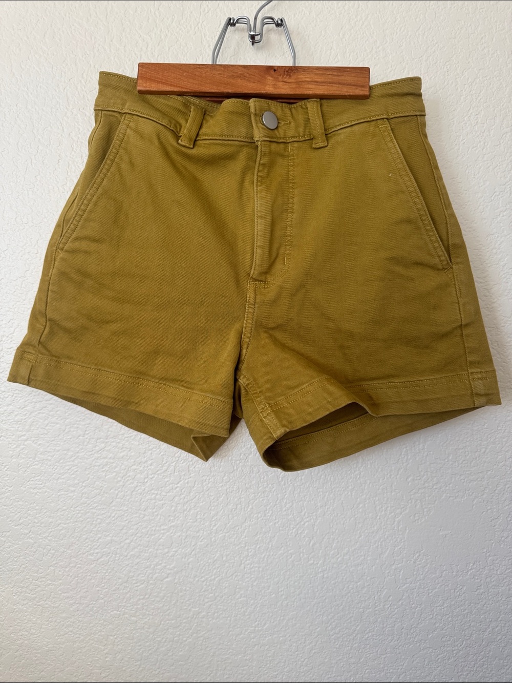 Everlane High-Waist Olive Green Utility Shorts